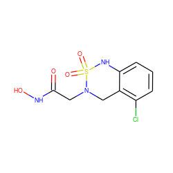 O=C(CN1Cc2c(Cl)cccc2NS1(=O)=O)NO ZINC000013530606