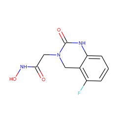 O=C(CN1Cc2c(F)cccc2NC1=O)NO ZINC000013530588