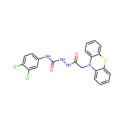 O=C(CN1c2ccccc2Sc2ccccc21)NNC(=O)Nc1ccc(Cl)c(Cl)c1 ZINC000001033681