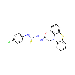 O=C(CN1c2ccccc2Sc2ccccc21)NNC(=S)Nc1ccc(Cl)cc1 ZINC000001033669