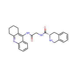 O=C(CNC(=O)[C@@H]1Cc2ccccc2CN1)Nc1c2c(nc3ccccc13)CCCC2 ZINC000040952769