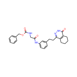 O=C(CNC(=O)OCc1ccccc1)Nc1cccc(CCc2n[nH]c(=O)c3c2CCCC3)c1 ZINC000168464409