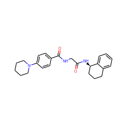 O=C(CNC(=O)c1ccc(N2CCCCC2)cc1)N[C@@H]1CCCc2ccccc21 ZINC000148991598