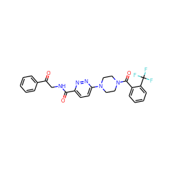 O=C(CNC(=O)c1ccc(N2CCN(C(=O)c3ccccc3C(F)(F)F)CC2)nn1)c1ccccc1 ZINC000006745848