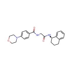 O=C(CNC(=O)c1ccc(N2CCOCC2)cc1)N[C@@H]1CCCc2ccccc21 ZINC000148557671