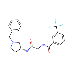 O=C(CNC(=O)c1cccc(C(F)(F)F)c1)N[C@@H]1CCN(Cc2ccccc2)C1 ZINC000029125997