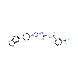 O=C(CNC(=O)c1cccc(C(F)(F)F)c1)NC1CN([C@H]2CC[C@@H](c3ccc4c(c3)OCO4)CC2)C1 ZINC000101441581