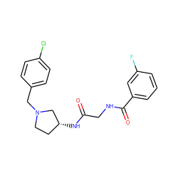 O=C(CNC(=O)c1cccc(F)c1)N[C@@H]1CCN(Cc2ccc(Cl)cc2)C1 ZINC000029125382