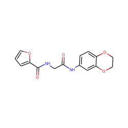 O=C(CNC(=O)c1ccco1)Nc1ccc2c(c1)OCCO2 ZINC000006704682