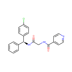 O=C(CNC(=O)c1ccncc1)N[C@@H](c1ccccc1)c1ccc(Cl)cc1 ZINC000040835405