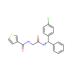 O=C(CNC(=O)c1ccsc1)N[C@@H](c1ccccc1)c1ccc(Cl)cc1 ZINC000040406759