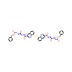 O=C(CNC(=O)c1cnc2c(SSc3cccc4cc(C(=O)NCC(=O)NCC(=O)OCc5ccccc5)cnc34)cccc2c1)NCC(=O)OCc1ccccc1 ZINC000207062583