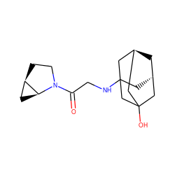 O=C(CNC12C[C@H]3C[C@@H](CC(O)(C3)C1)C2)N1CC[C@@H]2C[C@@H]21 ZINC000101154594