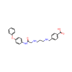 O=C(CNCCCNCc1ccc(C(=O)O)cc1)Nc1ccc(Oc2ccccc2)cc1 ZINC000040896753