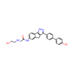 O=C(CNCCO)Nc1ccc2c(c1)Cc1c(-c3ccc(-c4ccc(O)cc4)cc3)n[nH]c1-2 ZINC000028822270