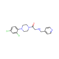 O=C(CNCc1ccncc1)N1CCN(c2ccc(Cl)cc2Cl)CC1 ZINC000064573546