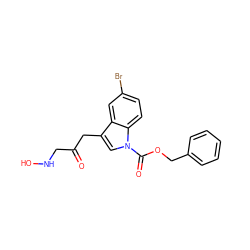 O=C(CNO)Cc1cn(C(=O)OCc2ccccc2)c2ccc(Br)cc12 ZINC000036159938