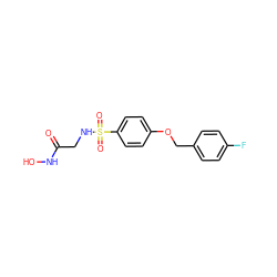 O=C(CNS(=O)(=O)c1ccc(OCc2ccc(F)cc2)cc1)NO ZINC000096284923