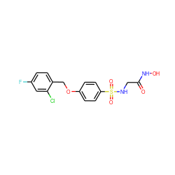 O=C(CNS(=O)(=O)c1ccc(OCc2ccc(F)cc2Cl)cc1)NO ZINC000095589657