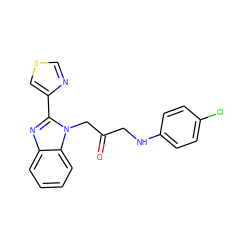 O=C(CNc1ccc(Cl)cc1)Cn1c(-c2cscn2)nc2ccccc21 ZINC000073296248