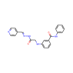 O=C(CNc1cccc(C(=O)Nc2ccccc2)c1)N/N=C/c1ccncc1 ZINC000034893203