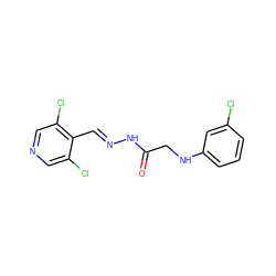 O=C(CNc1cccc(Cl)c1)N/N=C/c1c(Cl)cncc1Cl ZINC000653672880