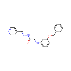 O=C(CNc1cccc(OCc2ccccc2)c1)N/N=C/c1ccncc1 ZINC000201289624