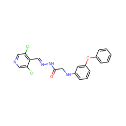 O=C(CNc1cccc(Oc2ccccc2)c1)N/N=C/c1c(Cl)cncc1Cl ZINC000201287538