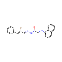 O=C(CNc1cccc2ccccc12)N/N=C/C(Br)=C/c1ccccc1 ZINC000003091710