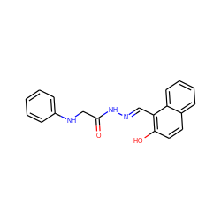 O=C(CNc1ccccc1)N/N=C/c1c(O)ccc2ccccc12 ZINC000000251805