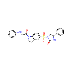 O=C(CNc1ccccc1)N1CCc2cc(S(=O)(=O)N3C[C@H](c4ccccc4)NC3=O)ccc21 ZINC000028458262