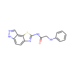 O=C(CNc1ccccc1)Nc1nc2ccc3[nH]ncc3c2s1 ZINC000202049759