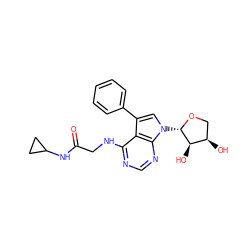 O=C(CNc1ncnc2c1c(-c1ccccc1)cn2[C@@H]1OC[C@@H](O)[C@H]1O)NC1CC1 ZINC000013676926