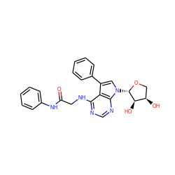 O=C(CNc1ncnc2c1c(-c1ccccc1)cn2[C@@H]1OC[C@@H](O)[C@H]1O)Nc1ccccc1 ZINC000013676928