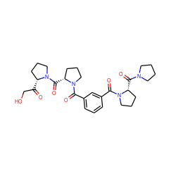 O=C(CO)[C@@H]1CCCN1C(=O)[C@@H]1CCCN1C(=O)c1cccc(C(=O)N2CCC[C@H]2C(=O)N2CCCC2)c1 ZINC000027521409