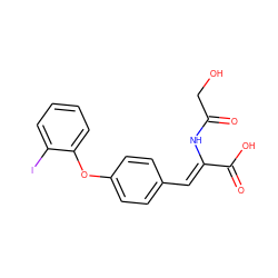 O=C(CO)N/C(=C\c1ccc(Oc2ccccc2I)cc1)C(=O)O ZINC000028522324