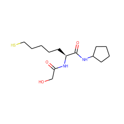 O=C(CO)N[C@@H](CCCCCS)C(=O)NC1CCCC1 ZINC000014970008