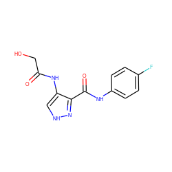 O=C(CO)Nc1c[nH]nc1C(=O)Nc1ccc(F)cc1 ZINC000040977633