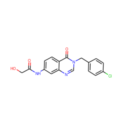 O=C(CO)Nc1ccc2c(=O)n(Cc3ccc(Cl)cc3)cnc2c1 ZINC000040834135