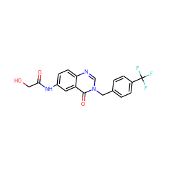 O=C(CO)Nc1ccc2ncn(Cc3ccc(C(F)(F)F)cc3)c(=O)c2c1 ZINC000040880295