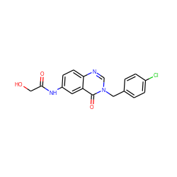 O=C(CO)Nc1ccc2ncn(Cc3ccc(Cl)cc3)c(=O)c2c1 ZINC000040876507