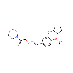 O=C(CO/N=C/c1ccc(OC(F)F)c(OC2CCCC2)c1)N1CCOCC1 ZINC000473136216