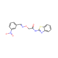 O=C(CO/N=C/c1cccc([N+](=O)[O-])c1)Nc1nc2ccccc2s1 ZINC000005519570