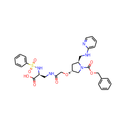 O=C(CO[C@@H]1C[C@@H](CNc2ccccn2)N(C(=O)OCc2ccccc2)C1)NC[C@H](NS(=O)(=O)c1ccccc1)C(=O)O ZINC000028710173