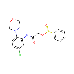 O=C(CO[S@+]([O-])c1ccccc1)Nc1cc(Cl)ccc1N1CCOCC1 ZINC000004054135