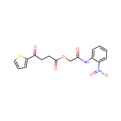 O=C(COC(=O)CCC(=O)c1cccs1)Nc1ccccc1[N+](=O)[O-] ZINC000004979510