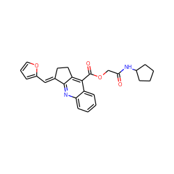 O=C(COC(=O)c1c2c(nc3ccccc13)/C(=C/c1ccco1)CC2)NC1CCCC1 ZINC000004516671