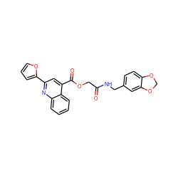 O=C(COC(=O)c1cc(-c2ccco2)nc2ccccc12)NCc1ccc2c(c1)OCO2 ZINC000003251243