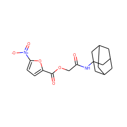 O=C(COC(=O)c1ccc([N+](=O)[O-])o1)NC12CC3CC(CC(C3)C1)C2 ZINC000005559366