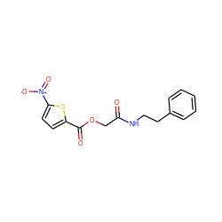 O=C(COC(=O)c1ccc([N+](=O)[O-])s1)NCCc1ccccc1 ZINC000005020861